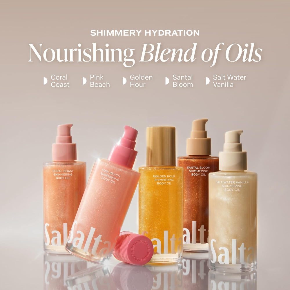 Saltair applied to damp arm demonstrating dewy, non-greasy radiance