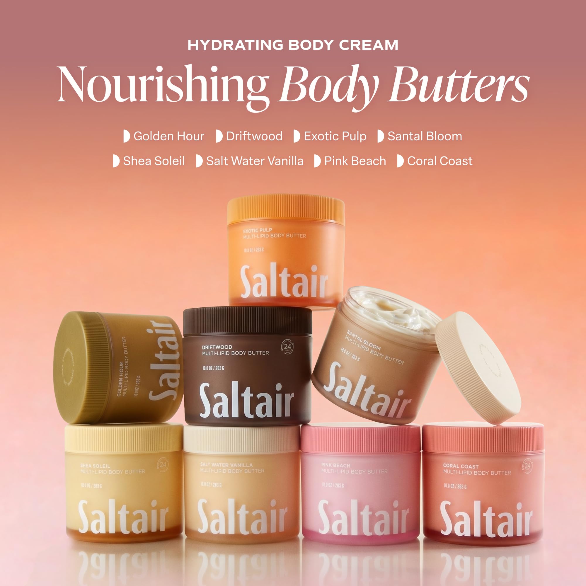 Saltair body butter applied on forearm showing quick absorption and smooth finish