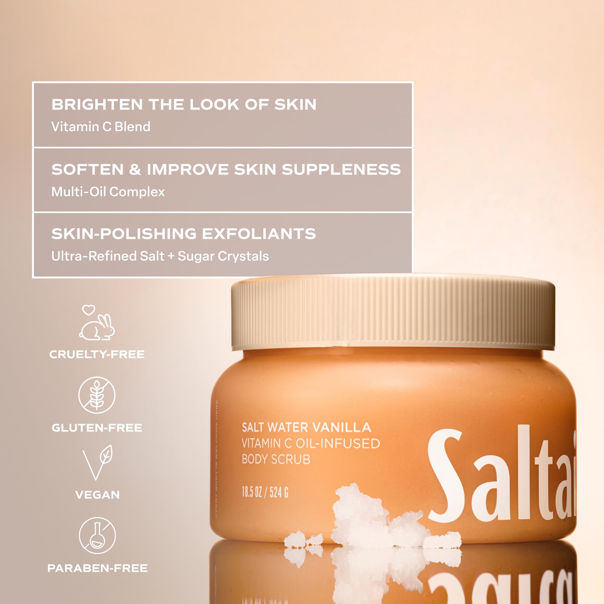 Saltair in a bathroom shelf setting to convey everyday lifestyle appeal