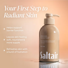 Saltair pump dispenser close-up highlighting easy, controlled product use