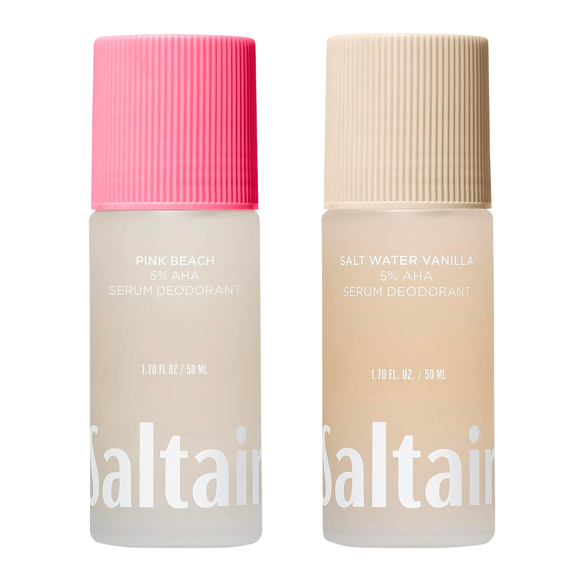 Saltair front packaging showing variety pack and clear bottles for easy selection