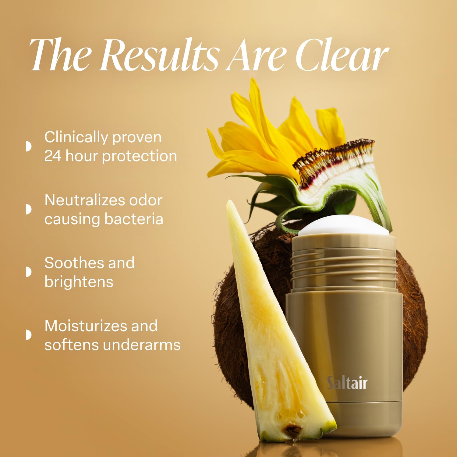 Saltair applying stick to underarm, Golden Hour scent for confidence