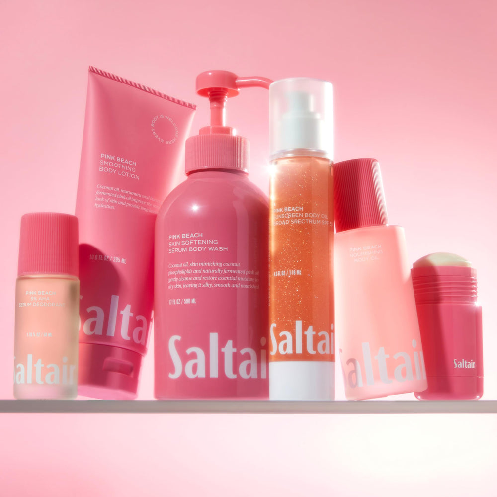 Saltair lotion being applied to hand demonstrating fast absorption benefit