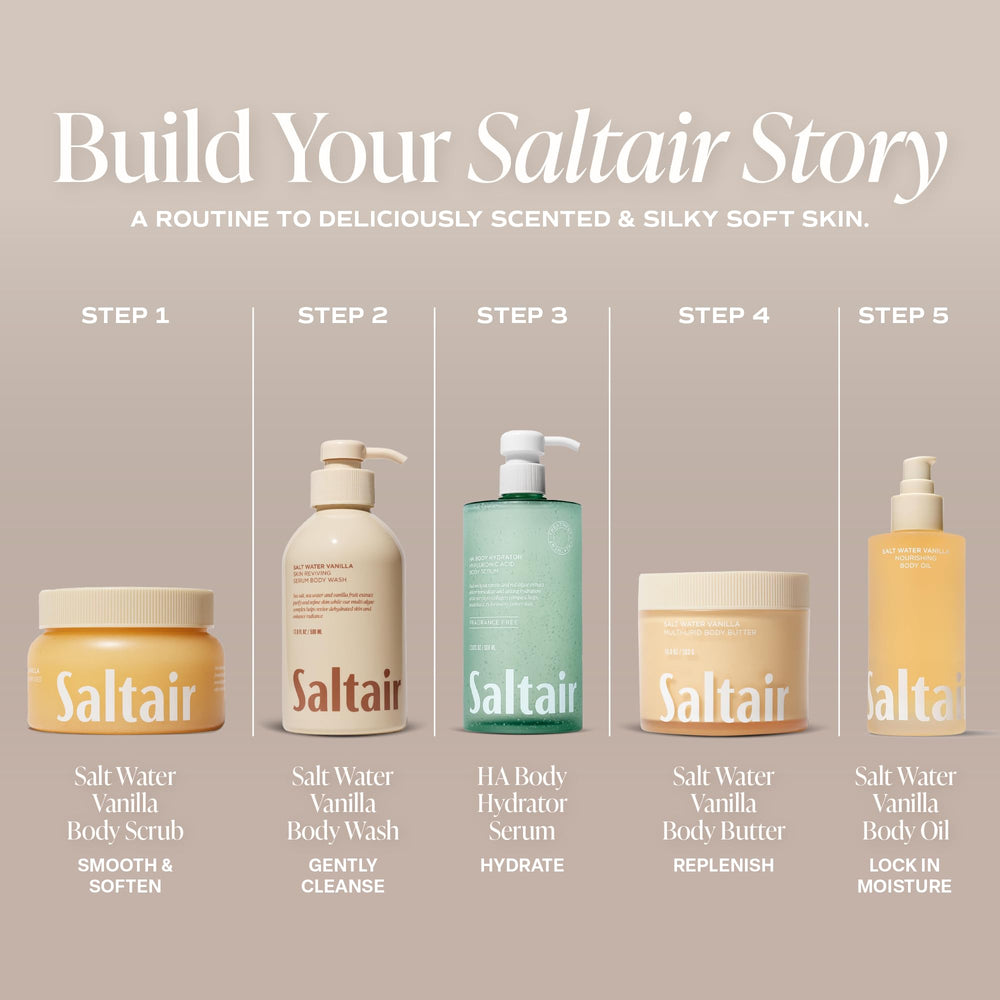 Saltair label detail showing vegan and cruelty-free claims for reassurance