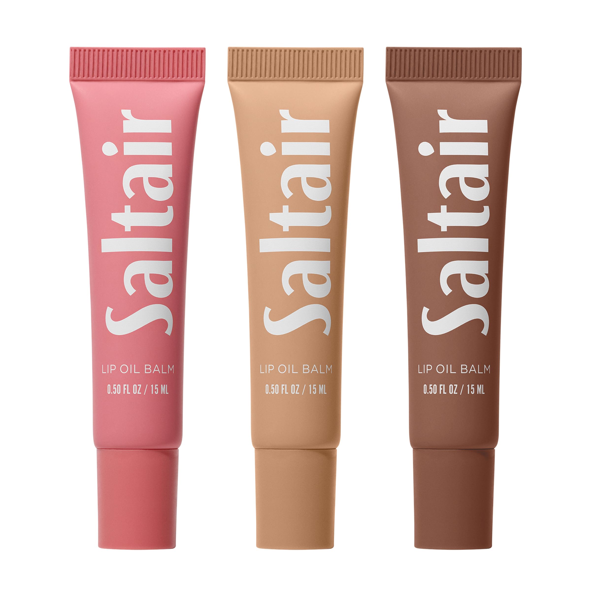 Saltair front-packaging showing three hydrating balms with glossy finish