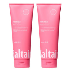 Saltair front tub showing Pink Beach label and clear product description