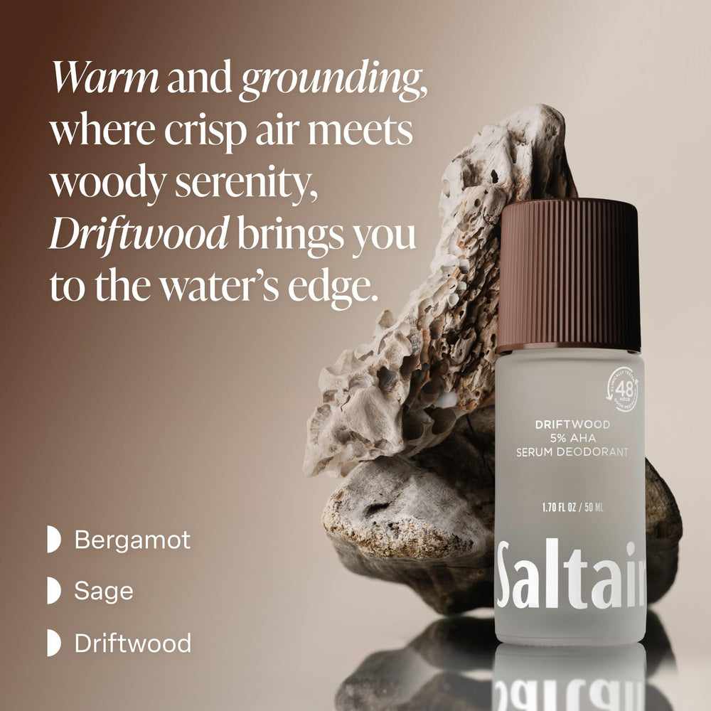 Saltair roll-on application on underarm demonstrating smooth glide