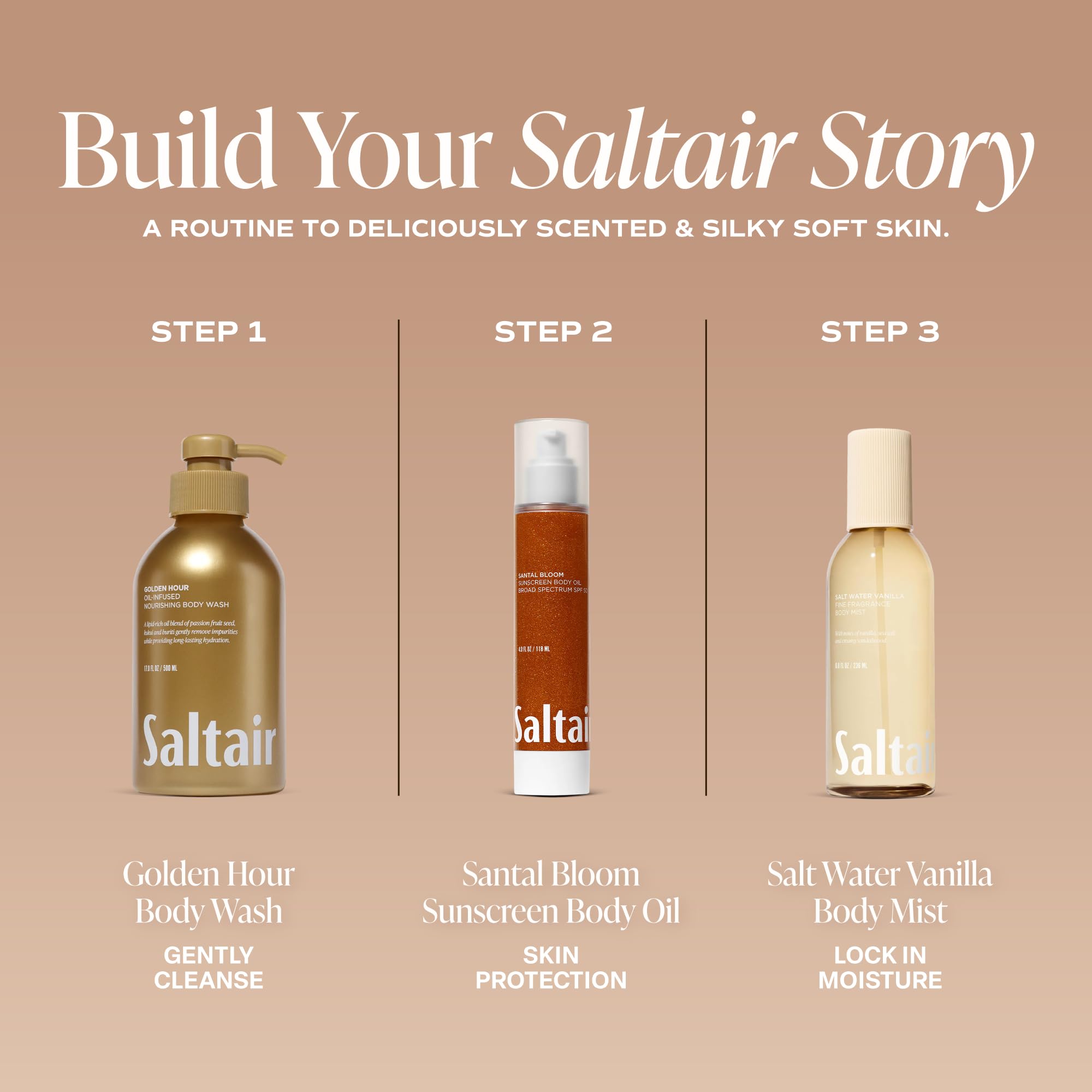 Saltair Santal Bloom fragrance styling with flowers and wood evoking elegant scent benefit