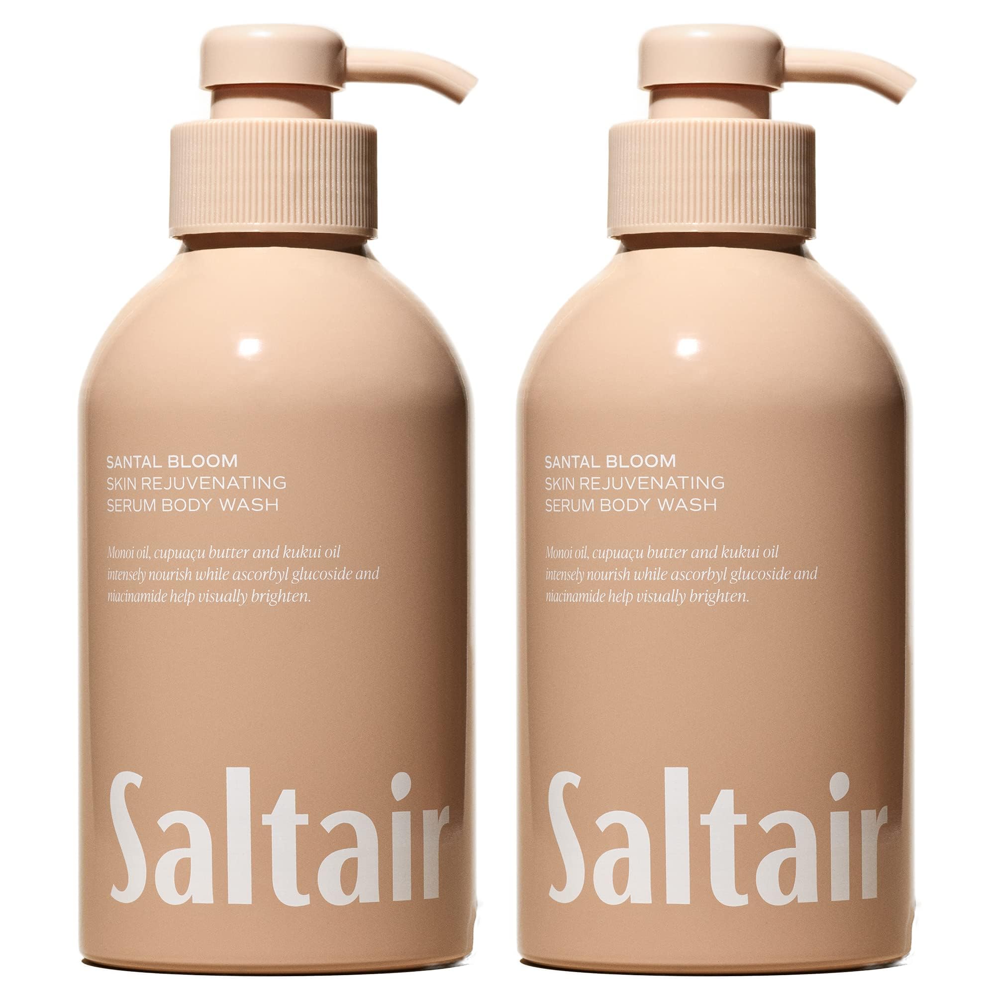Saltair front packaging showing two 17oz bottles and scent, promotes long-lasting use
