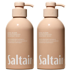 Saltair front packaging showing two 17oz bottles and scent, promotes long-lasting use