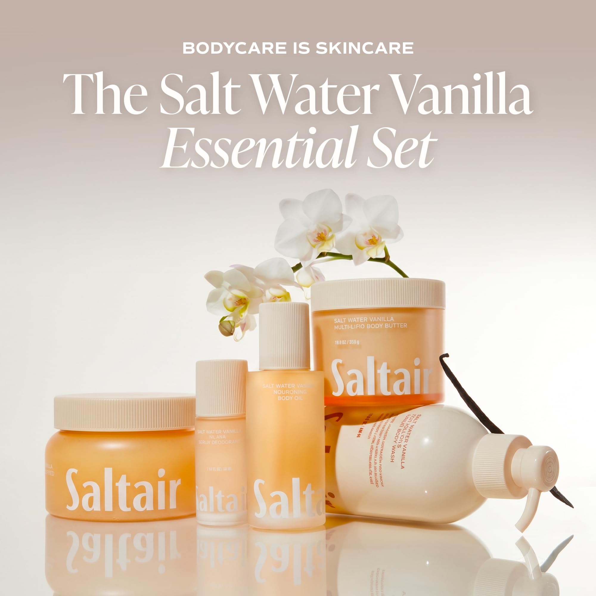 Saltair scrub applied to hand demonstrating easy in-shower use