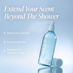 Saltair Seascape spray close-up displaying fine mist and quick-drying coverage benefit