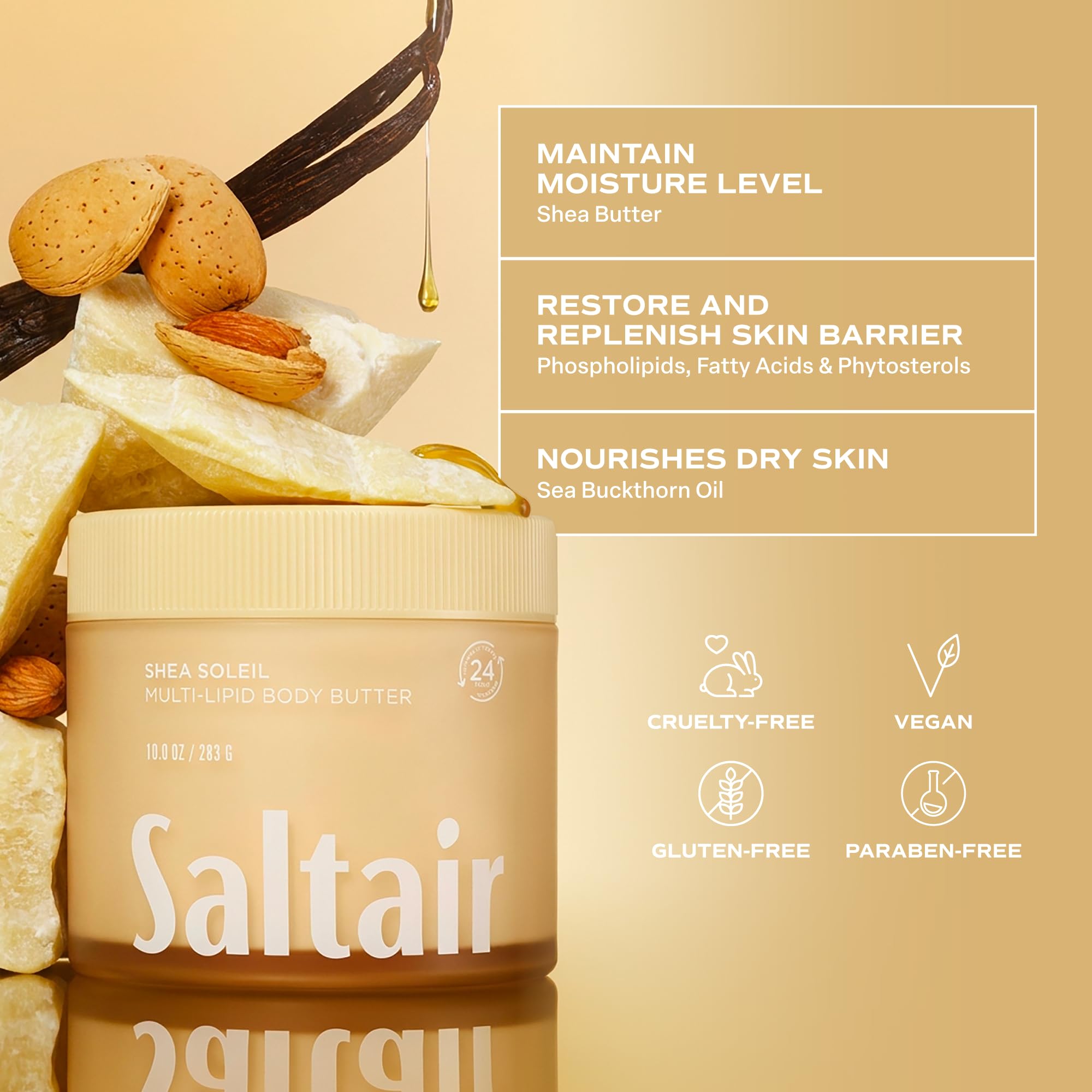 Saltair used on elbows and knees close-up showing targeted hydration for dry areas benefit