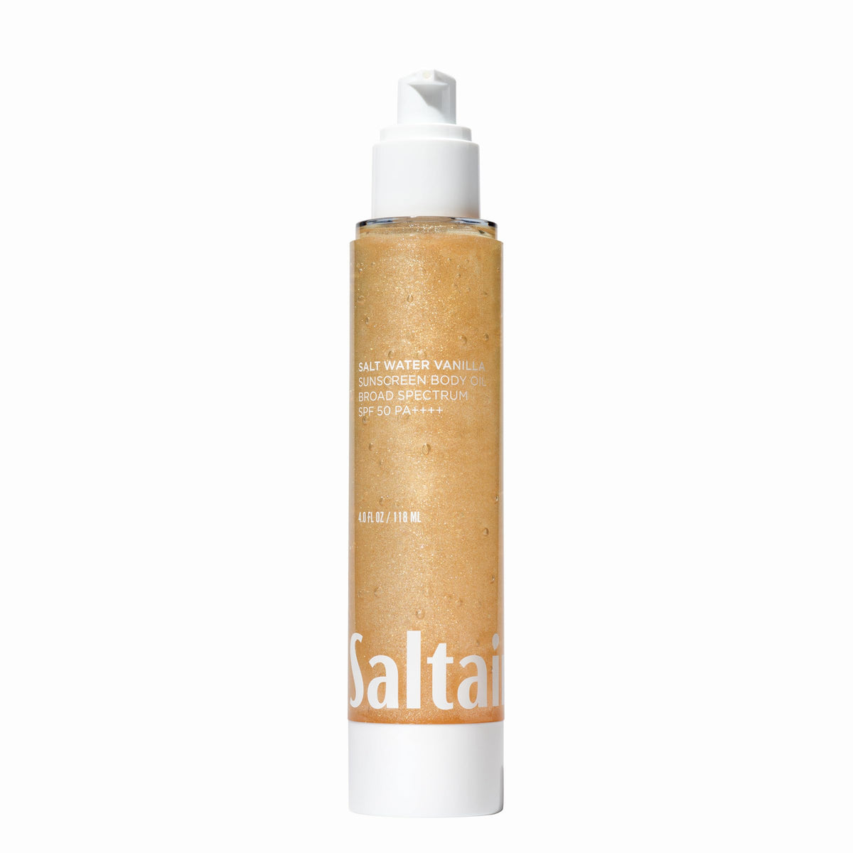 Saltair bottle front pump showing clean SPF packaging and easy dosing