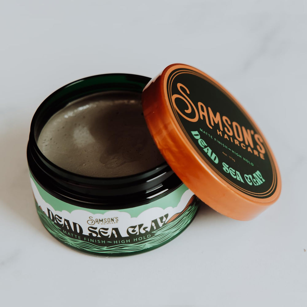 SAMSON'S HAIRCARE jar next to ruler for size and 4 oz scale clarity