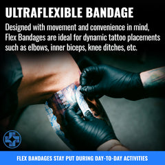 Saniderm Flex applied on elbow showing flexibility and protection