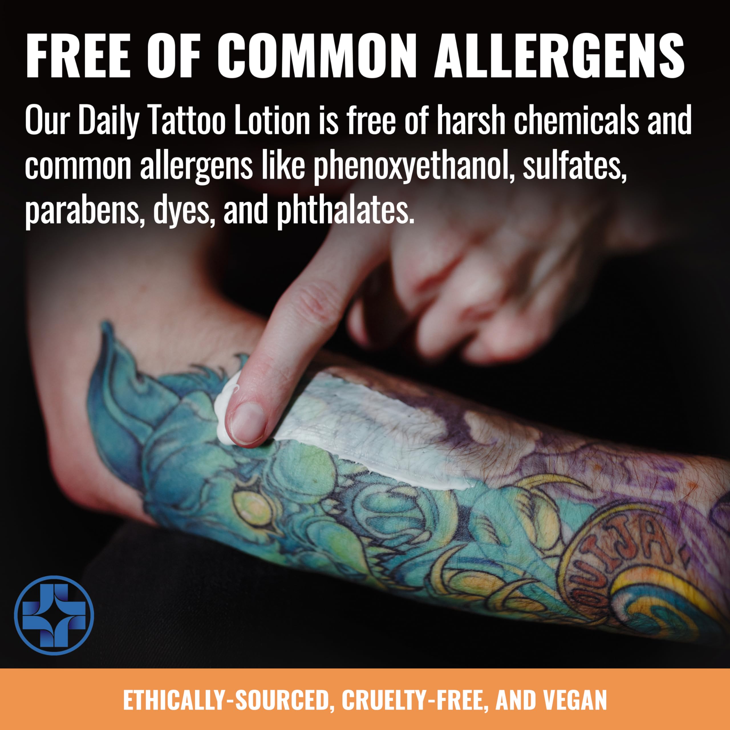 Person at beach with tattoos moisturized by Saniderm, shows protected ink outdoors