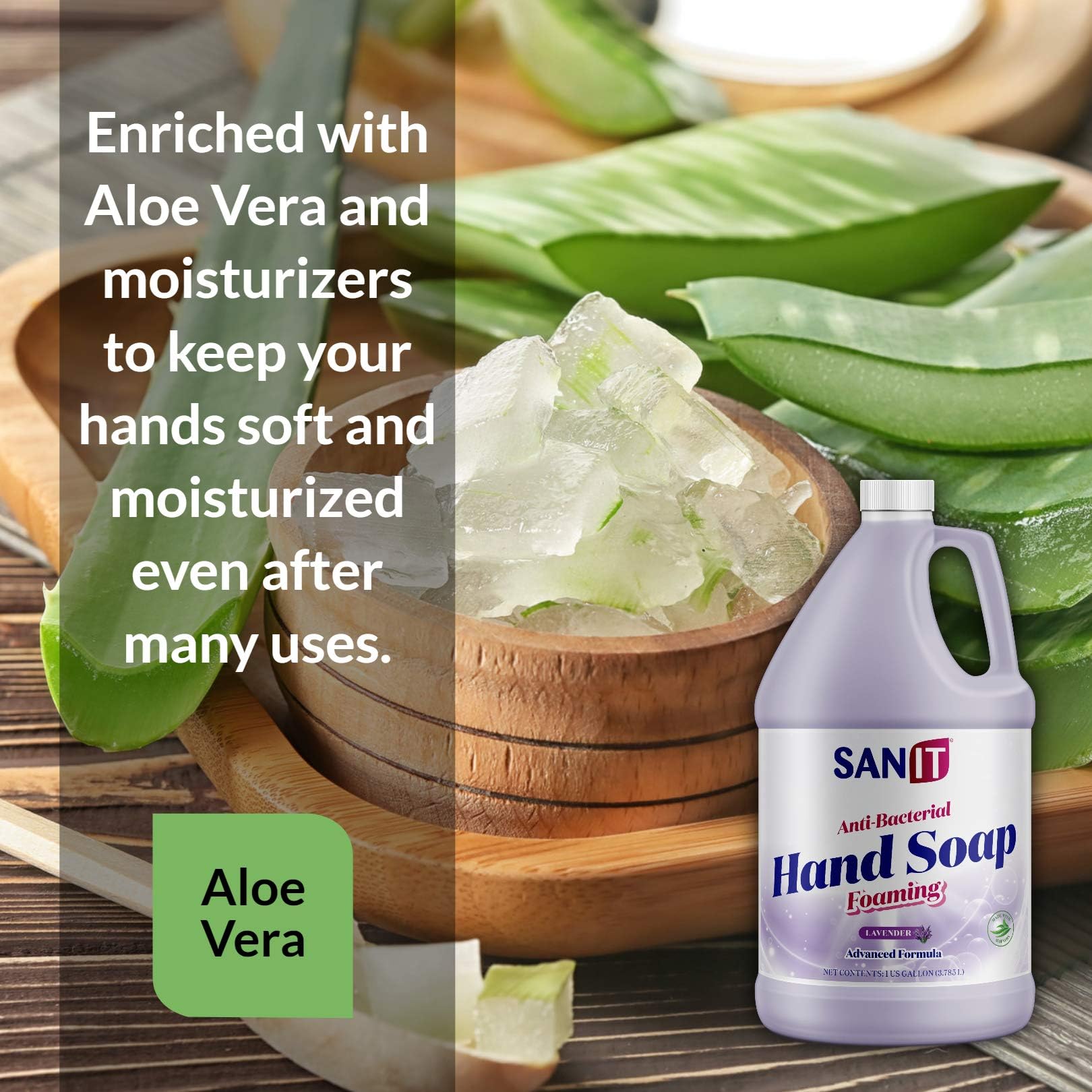 Sanit back label listing ingredients and directions for safe use
