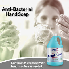Close-up of Sanit foam texture showing gentle moisturizing lather