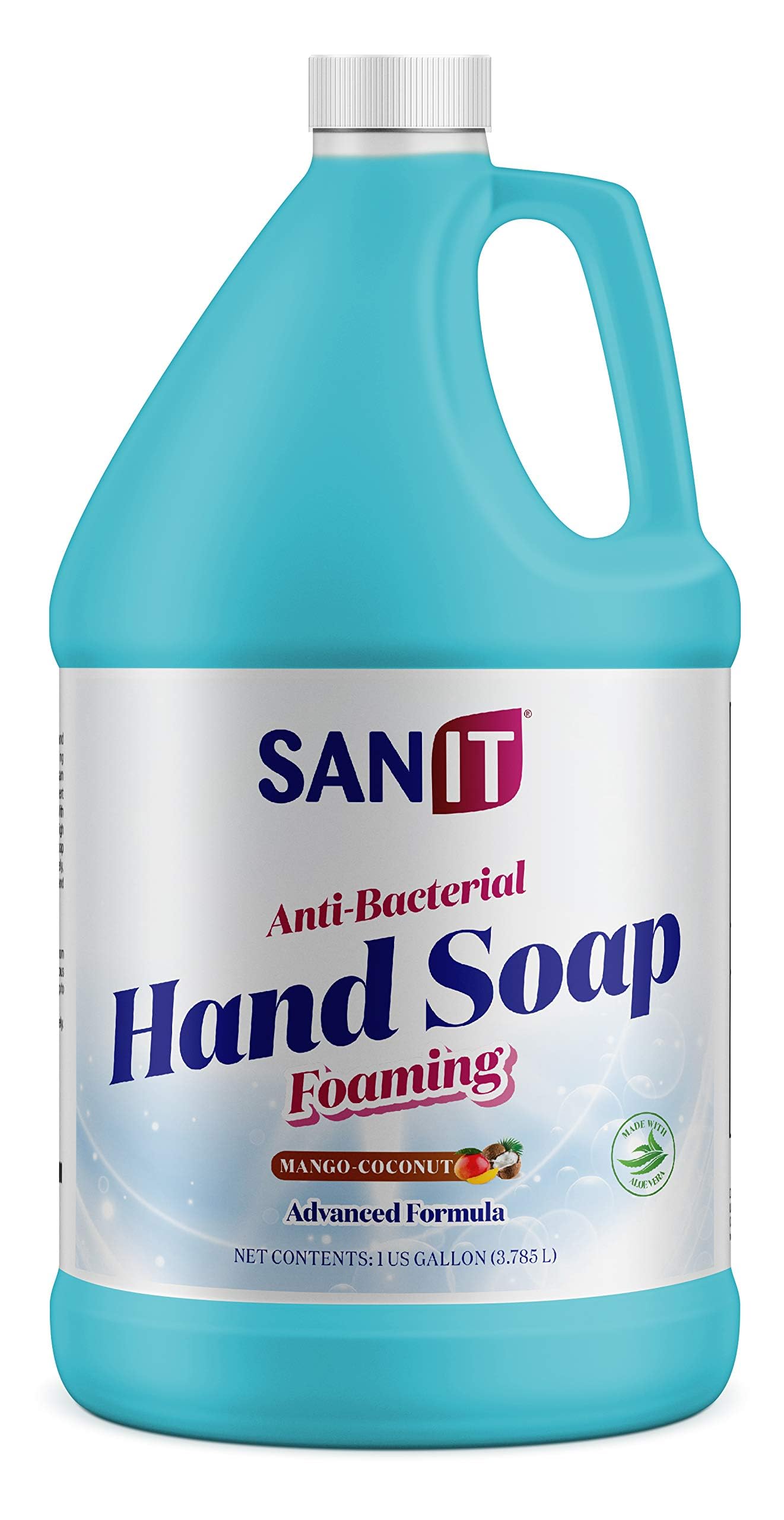 Sanit gallon front label showing scent and refill benefit