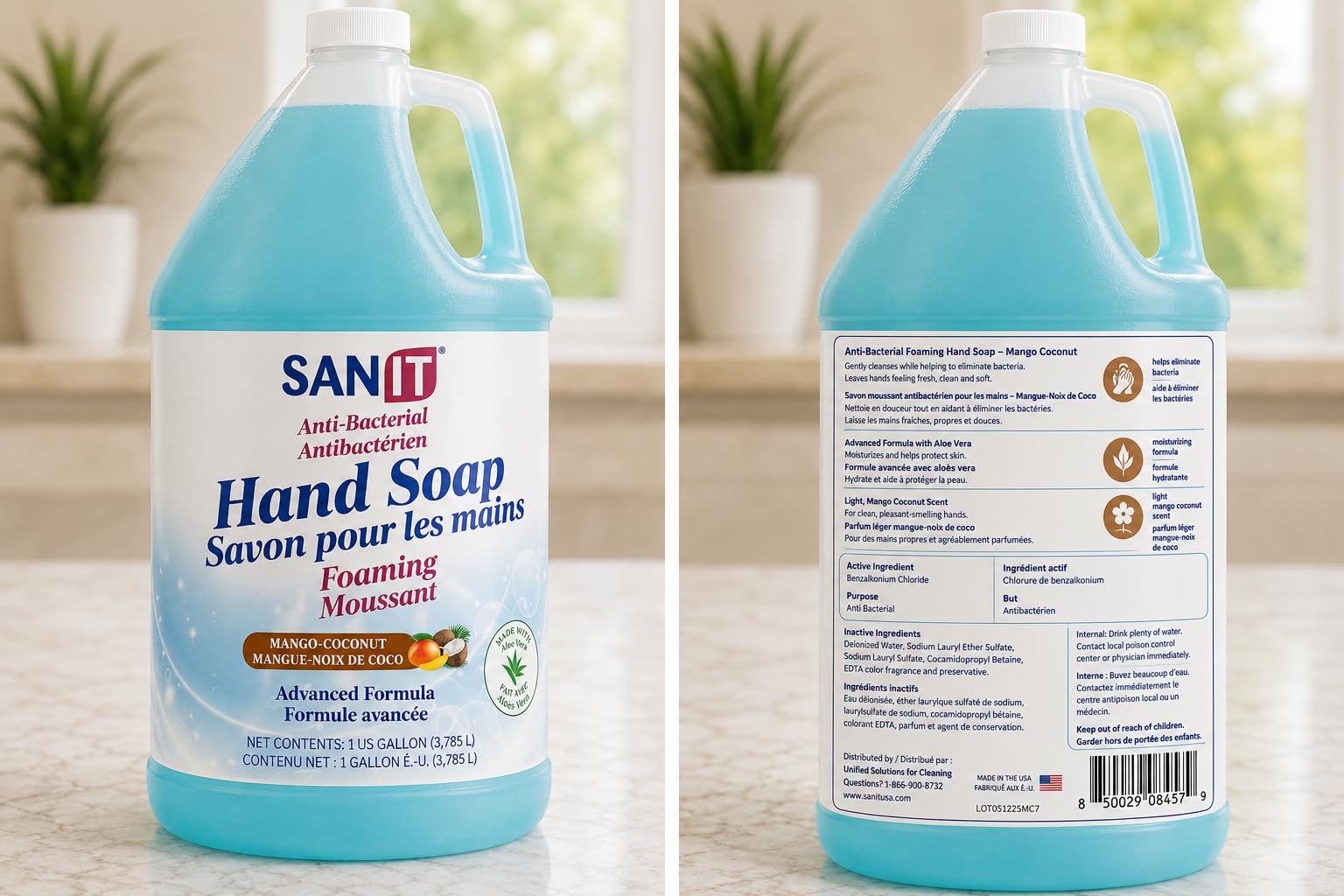 Sanit manufacturing label made in USA ensuring product quality