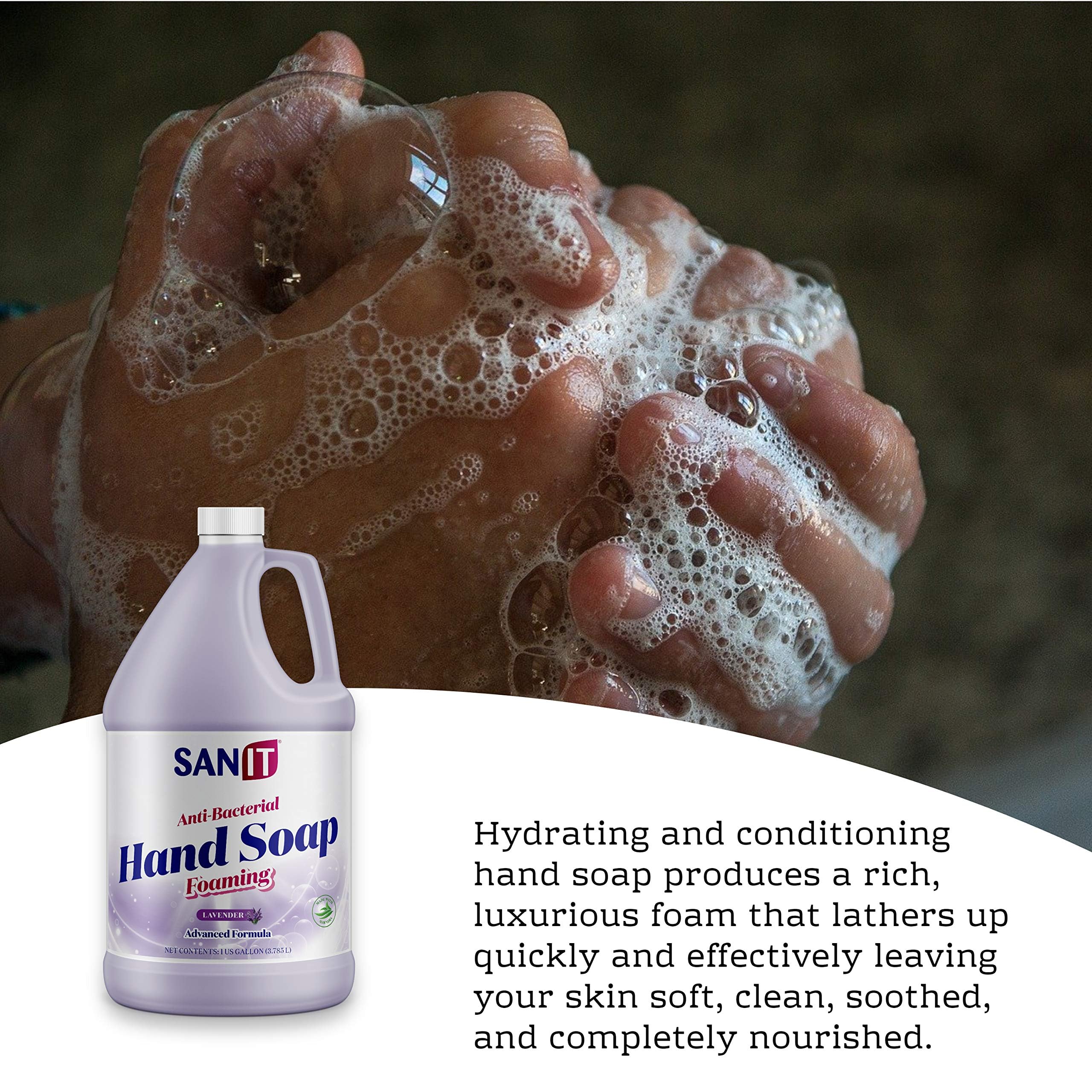 Sanit pouring refill into foaming dispenser for quick setup