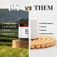 Santa Cruz Paleo ingredient trio tallow beeswax honey highlighting simplicity