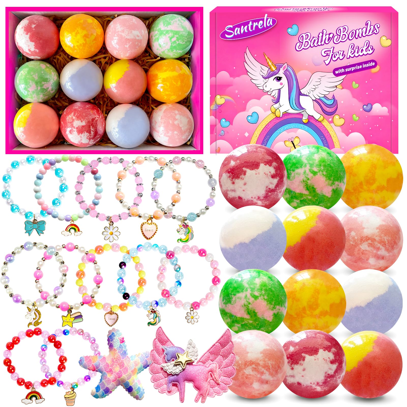 Santrela front packaging showing colorful gift-ready box and contents