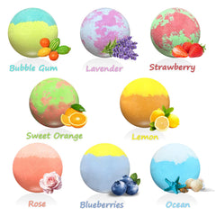 Santrela close-up of a single bath bomb texture highlighting gentle moisturizing benefit