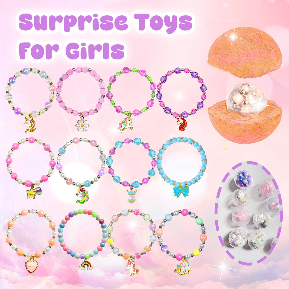 Santrela revealed bracelet toy beside dissolved bath bomb for a playful surprise