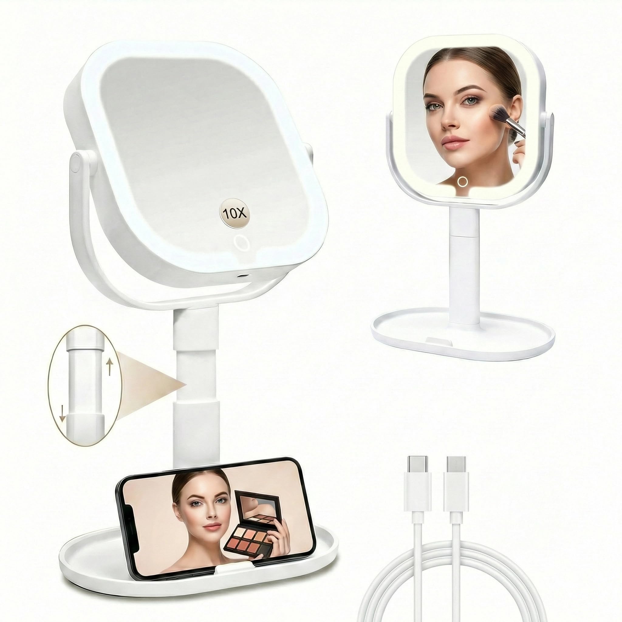 SANYCASA lifestyle on vanity in bedroom creating a polished morning routine