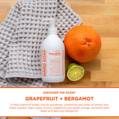 Sapadilla producing creamy lather on hands illustrating effective cleansing and gentle feel benefit