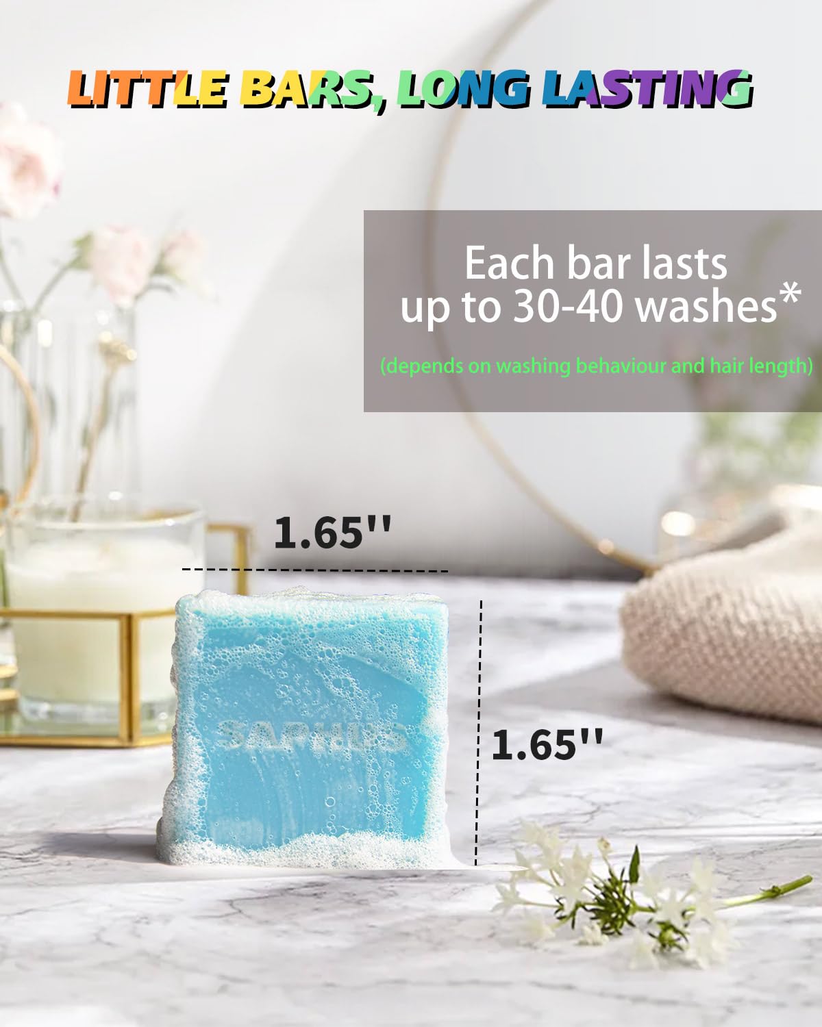 SAPHUS bars held in hand for scale showing travel-friendly compact size