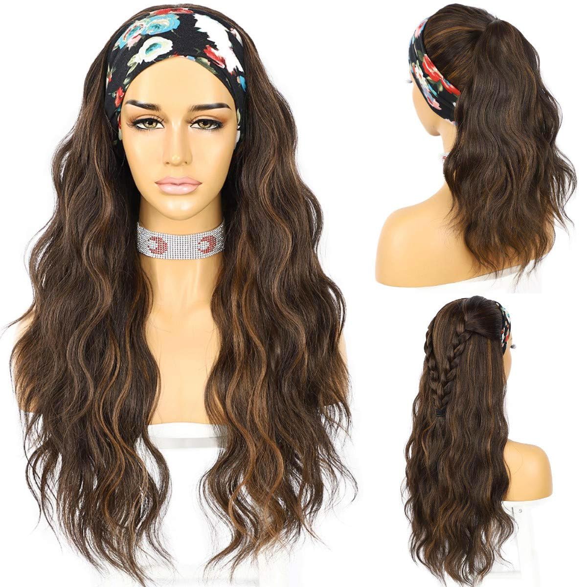 SAPPHIREWIGS front packaging view showing natural mix brown and secure fit