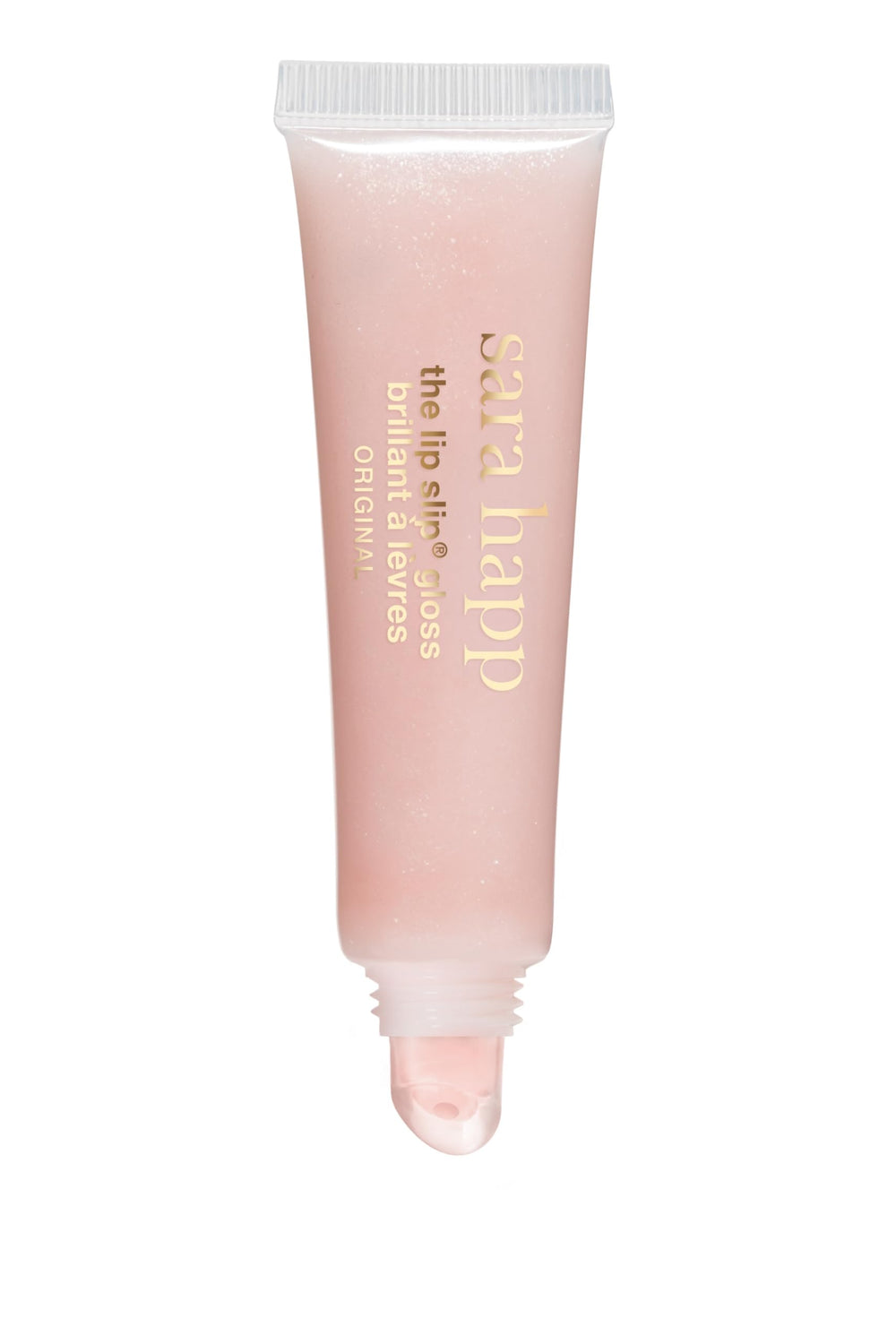 Sara Happ gloss in a purse scene showing portability and on-the-go hydration