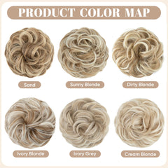 SARLA bun piece worn in ponytail demonstrating easy attachment and volume