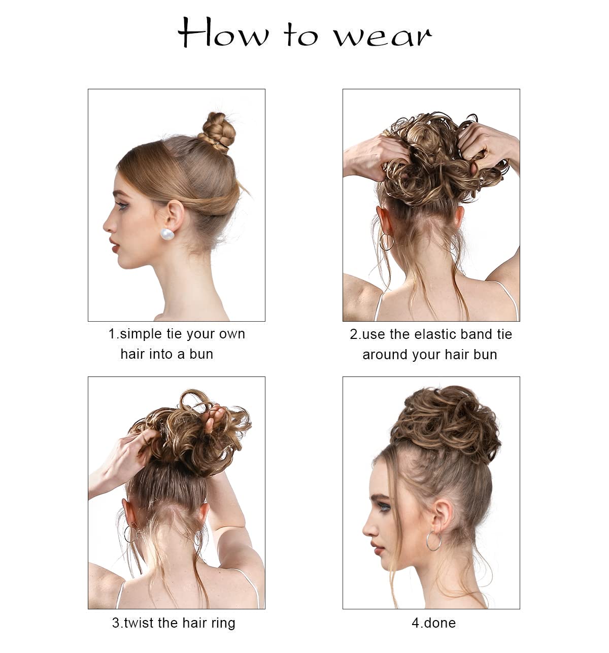 SARLA messy bun worn outdoors offering fast polished look on the go