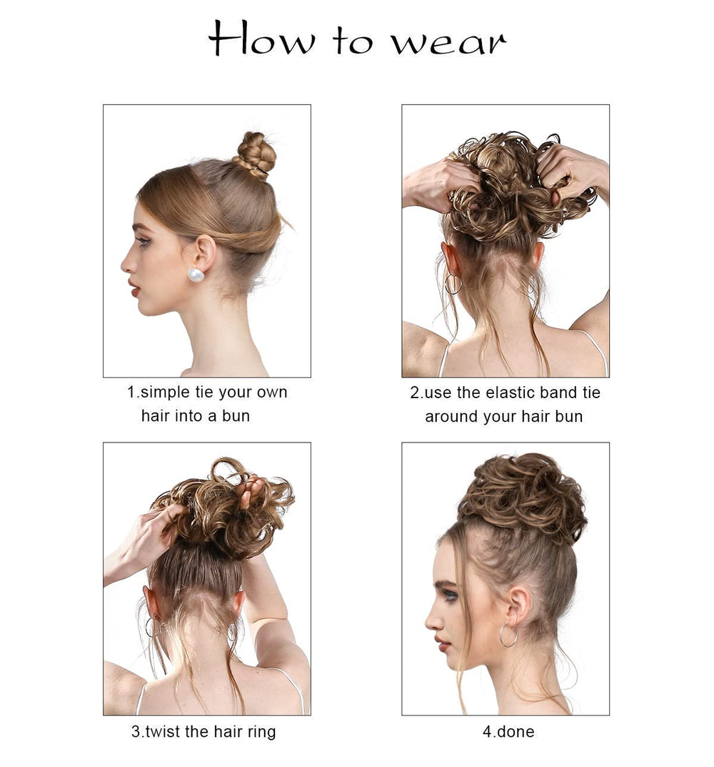 SARLA messy bun worn outdoors offering fast polished look on the go