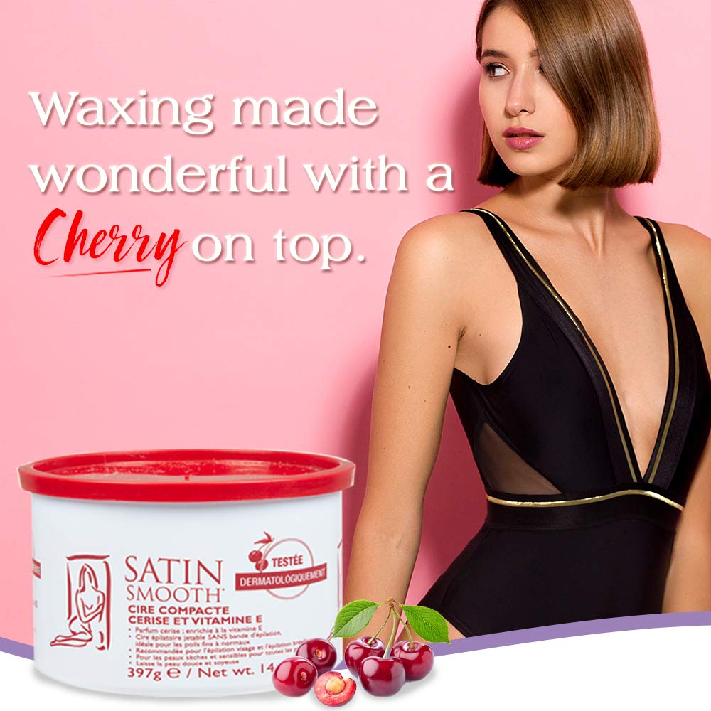 Satin Smooth cherry wax creamy texture closeup showing smooth spreadability benefit