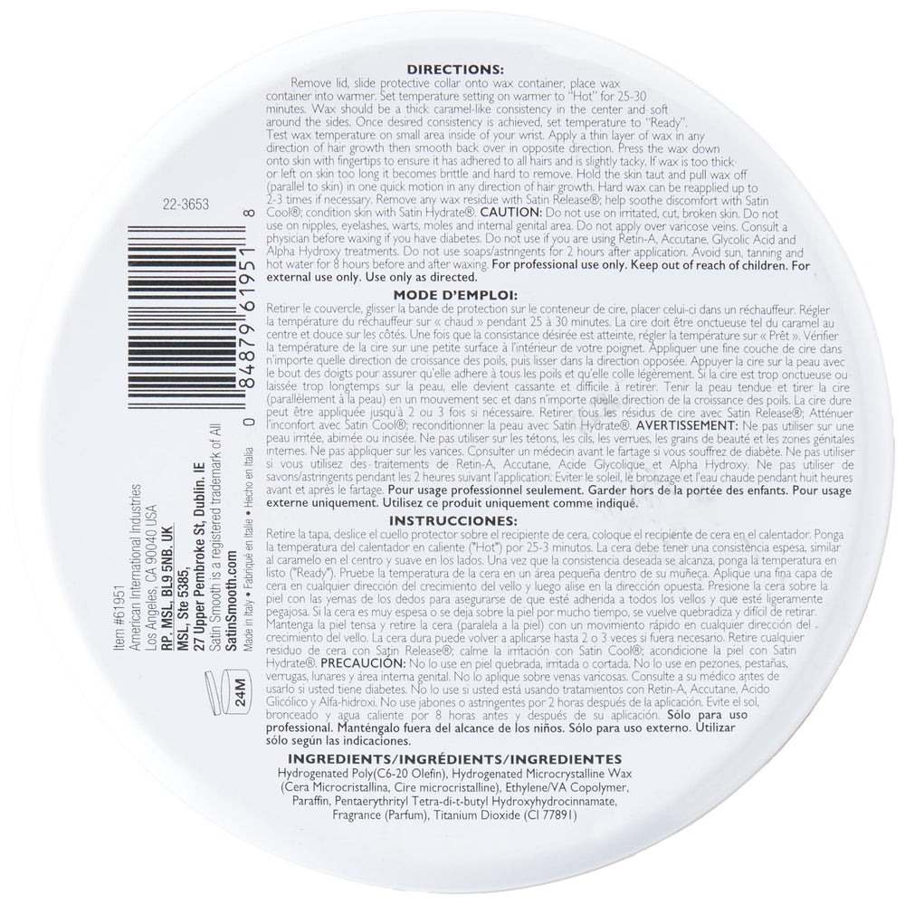 Satin Smooth wax texture close-up demonstrating smooth thin-flex elasticity and easy spread