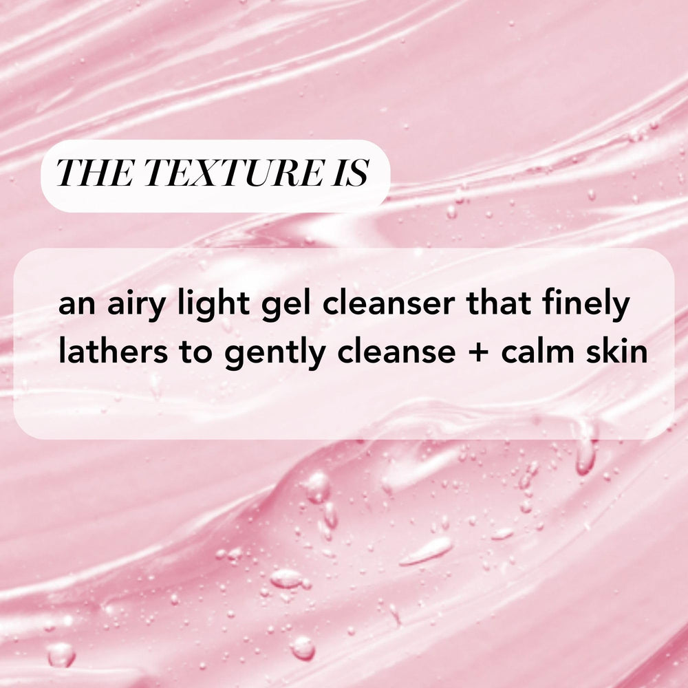Close-up of gel texture demonstrating airy, lightweight foam for gentle cleansing
