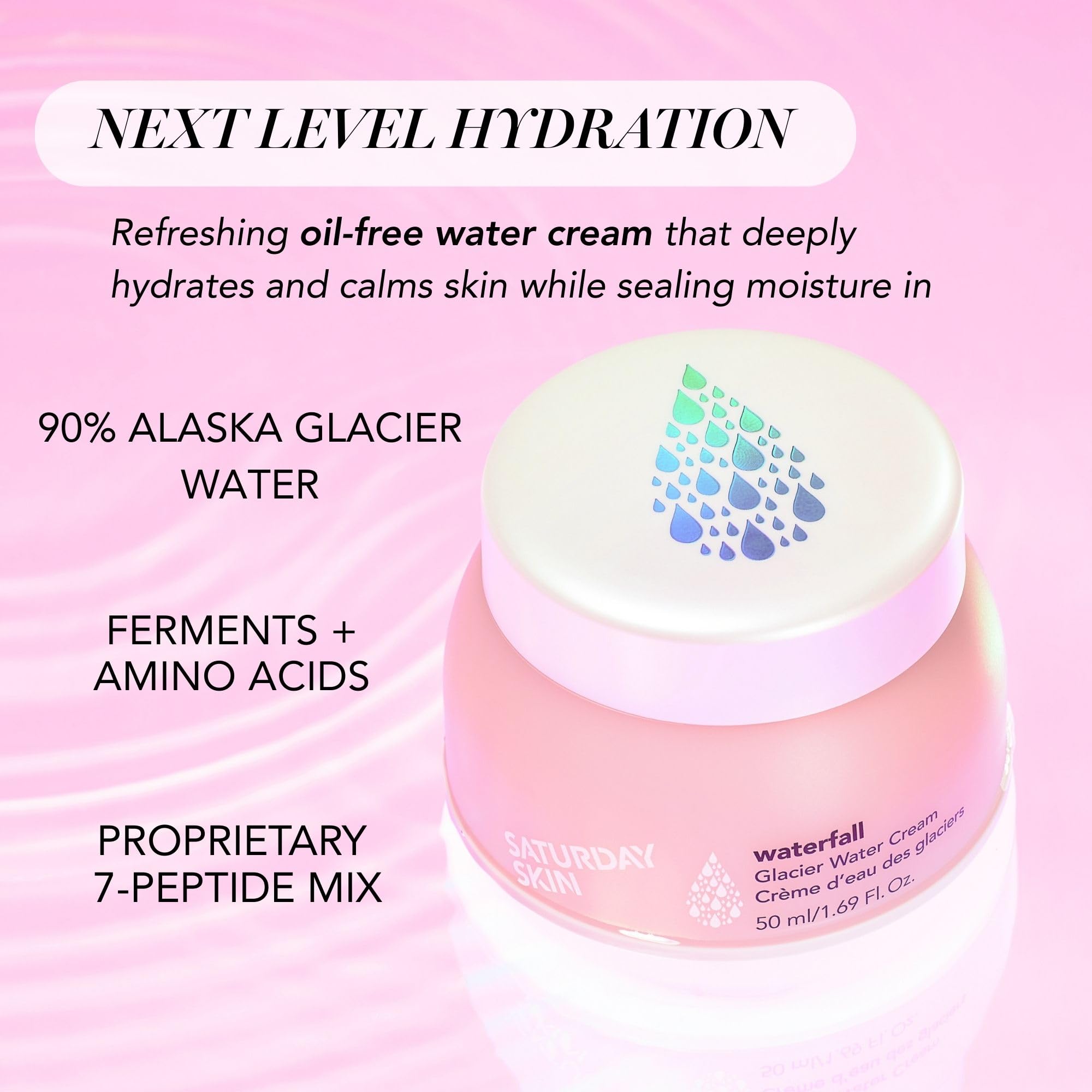Saturday Skin close-up of gel texture highlighting lightweight hydration benefit
