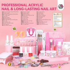 SAVILAND acrylic powders close-up displaying clear, pink, and white options