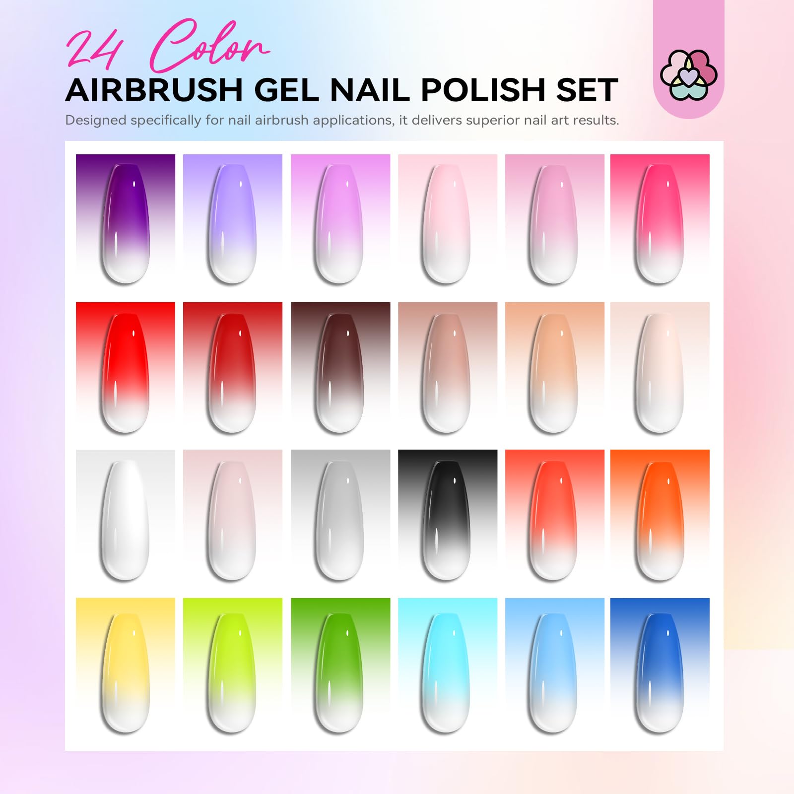 SAVILAND airbrush gun spraying gel illustrating smooth gradients and even coverage