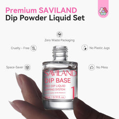 SAVILAND bottle label close-up showing HEMA-free claim and ingredient clarity benefit