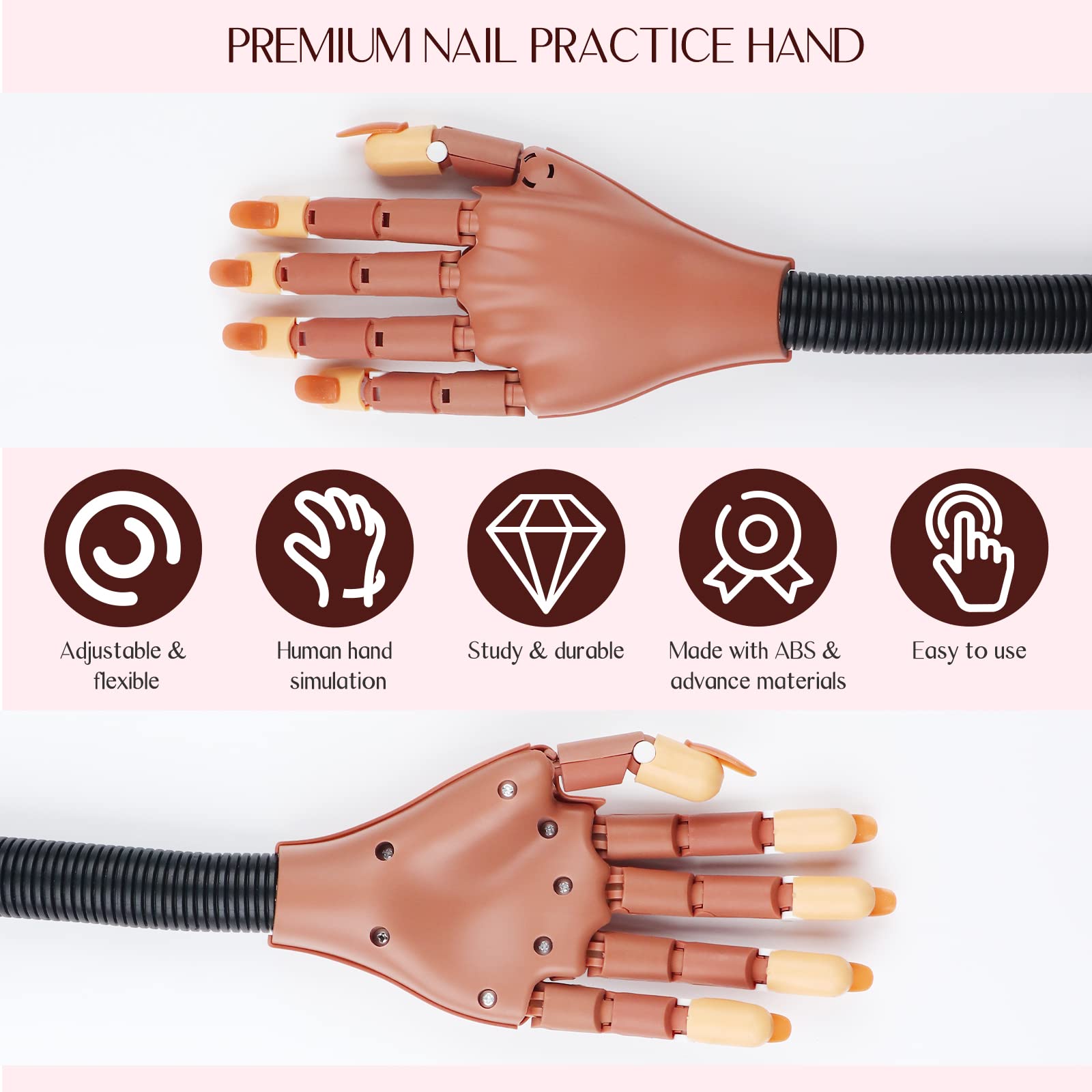 SAVILAND close-up of silicone-textured fingers for lifelike filing and grip benefits