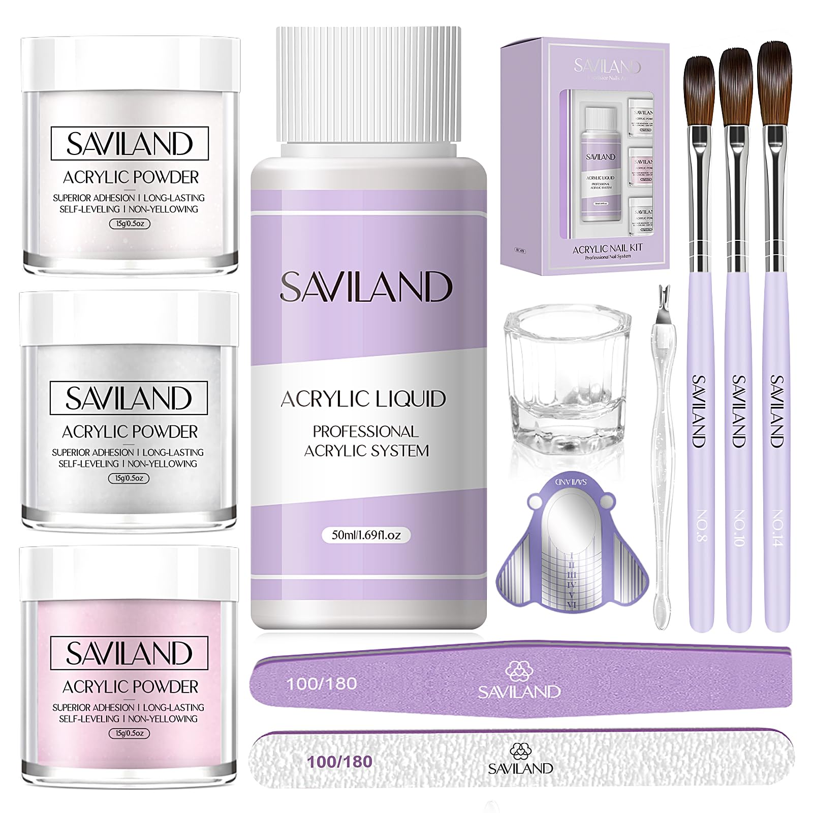 SAVILAND front kit display showing contents for at-home salon results