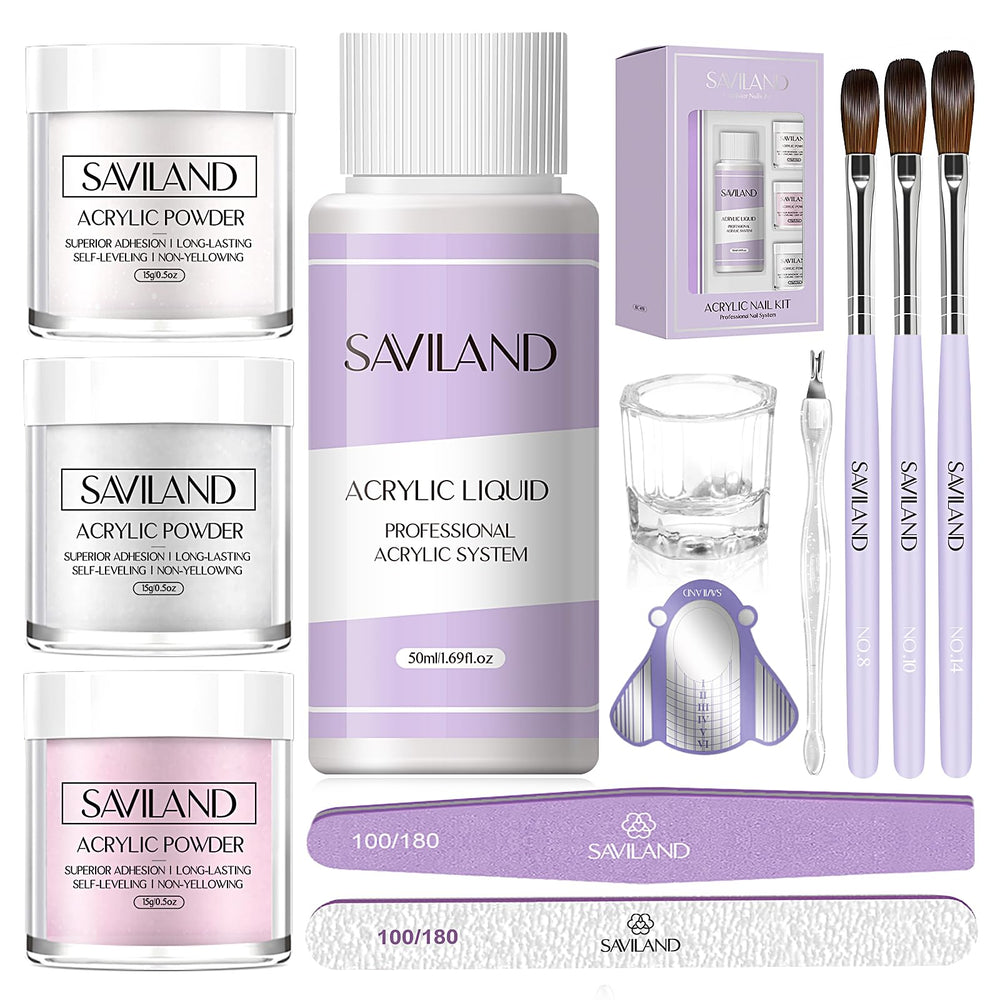 SAVILAND front kit display showing contents for at-home salon results