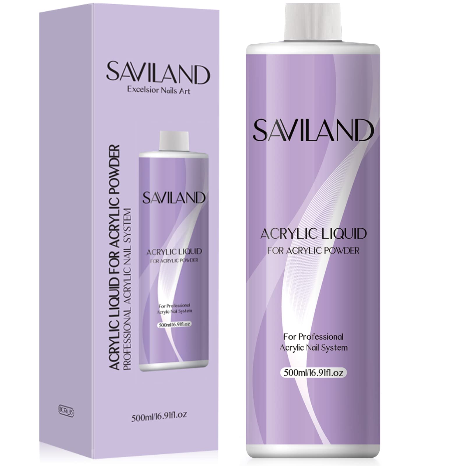 SAVILAND front packaging 500ml showing clear, low-odor monomer benefit