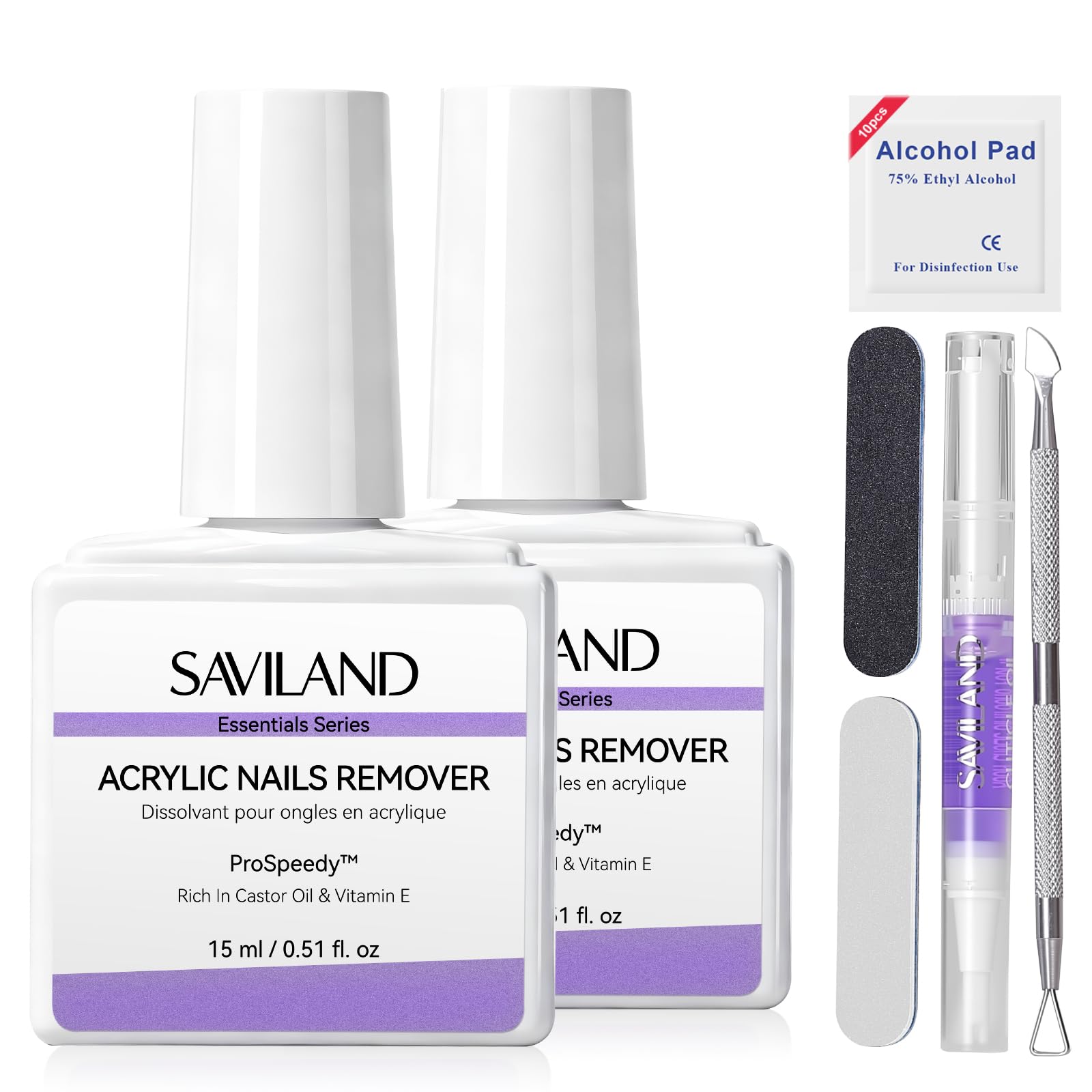 SAVILAND front packaging showing complete remover kit and benefits